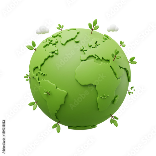 green planet earth on white background photo