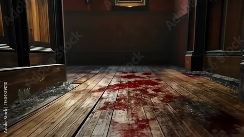 Bloody hallway in an old house