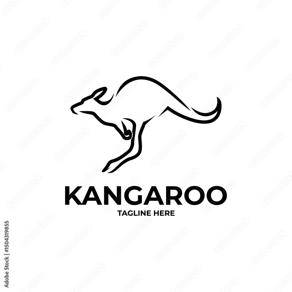 simple kangaroo line art logo abstract design simple kangaroo line art logo abstract design