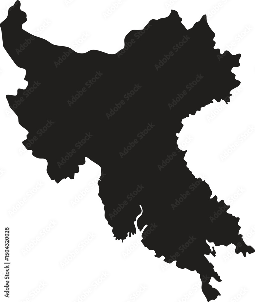 Bangladesh black map silhouette vector style with white background Bangladesh black map silhouette vector style with white background