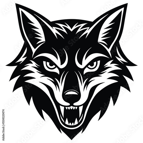 silhouette logo of jackal face with sharp features