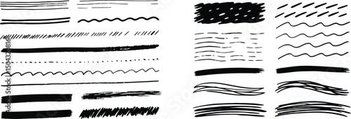 black and white paint, Strokes of black paint, brush, roller, spatula. Collection of brushes. 