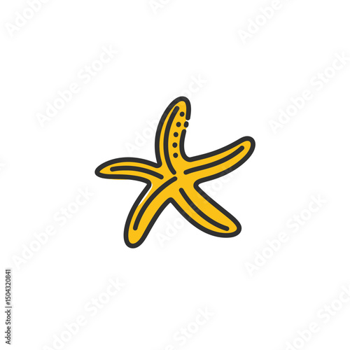 Isolated starfish floats brightly in simple white background details