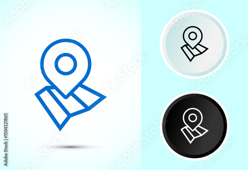 Free Download Location icon design illustration. Map navigation, Gps location sign symbol in color black and white - GFXLoad