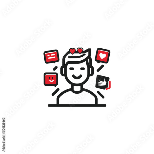 Person receives messages displaying affection in digital space