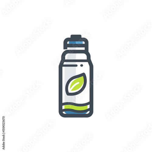 Hydration bottle shows purity inside minimal clean studio background isolated
