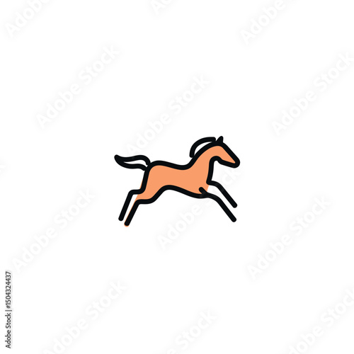 Prancing equine animal jumps dynamically on white backdrop alone