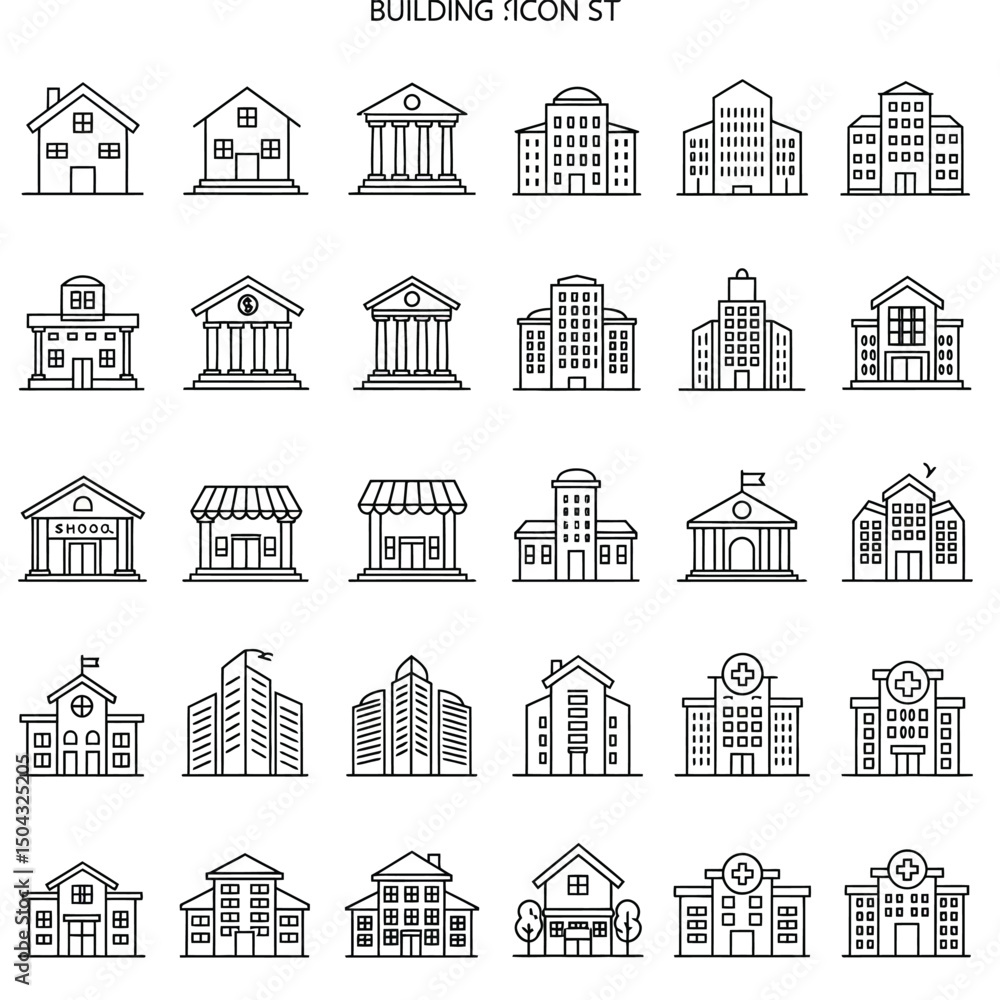 Fototapeta premium Home button icons set. Home page icon. Simple house symbols. Building icon. Vector illustration.