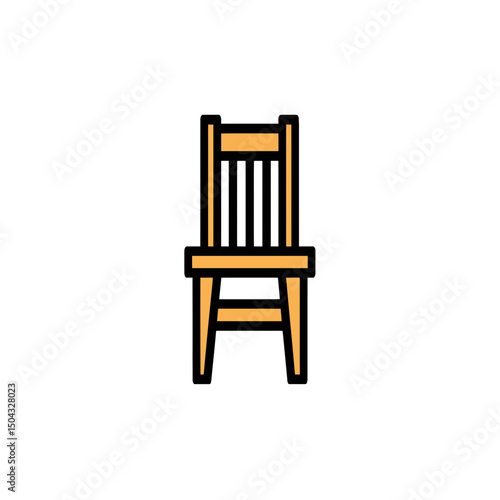 Wooden chair stands alone against clean backdrop design