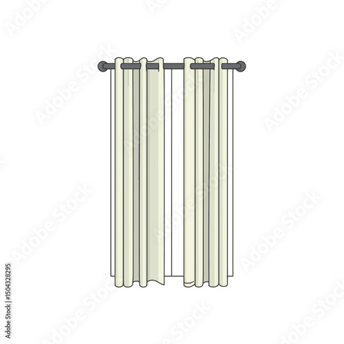 Drapes hang partially obscuring window indoors residential setting day