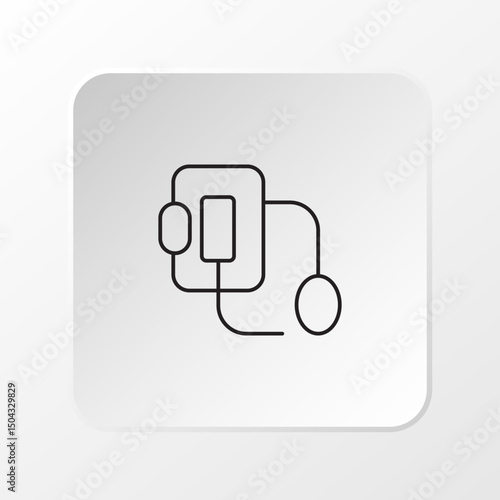 Digital Blood Pressure Icon, Minimalist Medical Vector Illustration