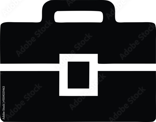 A bold black briefcase icon with white accents represents professional business style and reliability