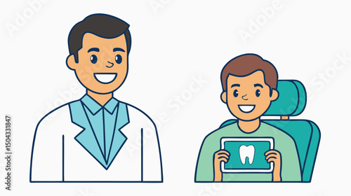Dentist Showing a Patient an X-ray on a Tablet