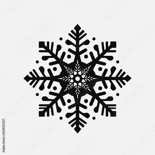 Snowflake winter christmas holiday ice snow frost design vector illustration graphic art seasonal december black silhouette