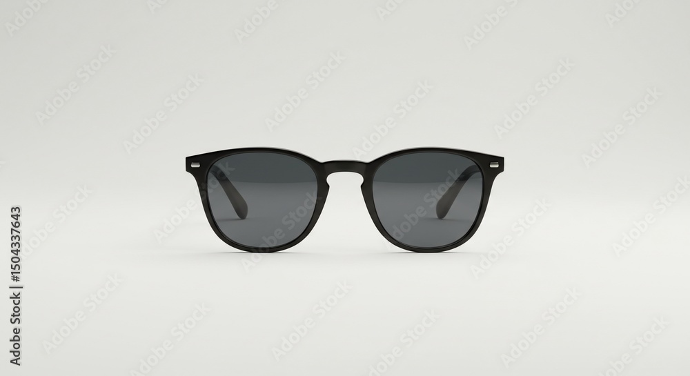 Black sunglasses on white background for fashion accessory advertisement use Black sunglasses on white background for fashion accessory advertisement use