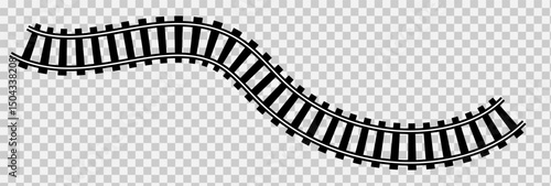 Railway Track Icon Set Vector Design on White Background. Railway Line, Rails Symbol, Train Tracks Sign, Railroad Pictogram, Railroad elements set, Railroads curved straight, traffic sign,seps10, 1111