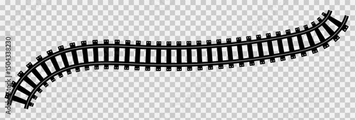 Railway Track Icon Set Vector Design on White Background. Railway Line, Rails Symbol, Train Tracks Sign, Railroad Pictogram, Railroad elements set, Railroads curved straight, traffic sign,seps10, 1111