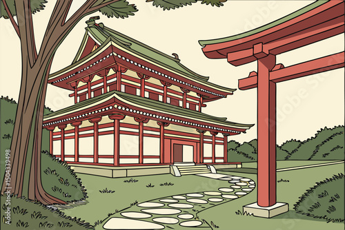 chinese pavilion in the garden