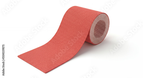 Muscle tape roll in red color on white background  