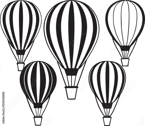 Colorful hot air balloons float freely across the sky, a fun adventure in air travel
