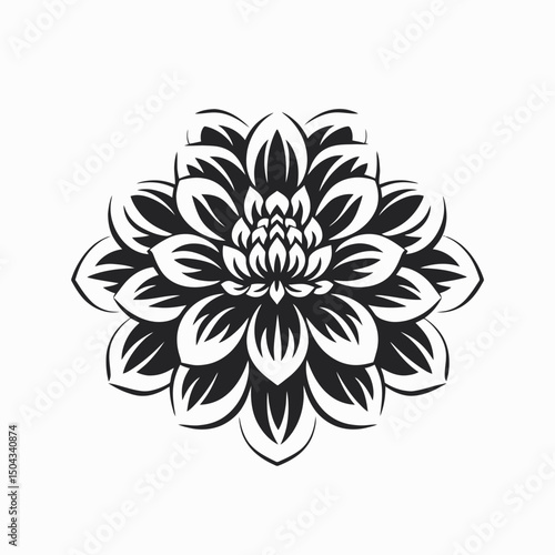 Black flower floral design vector art graphic illustration blossom bloom petal botanical nature element 100 silhouette