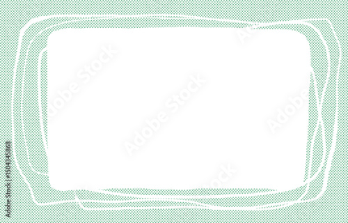 グリーンハーフトーンの手描きスパイラルフレーム Adobe Illustrator Artwork