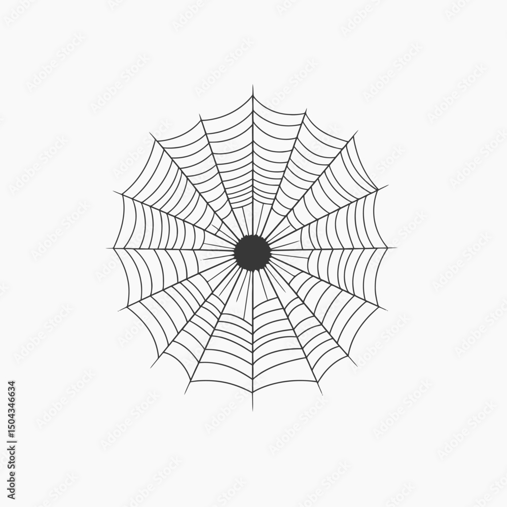 Obraz premium Spiderweb halloween web spider spooky cobweb arachnid scary design decoration isolated black white halloween