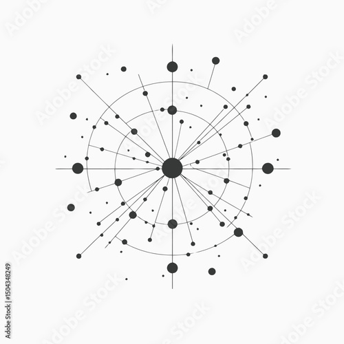 Abstract circles lines dots connection network technology background vector illustration design art graphic concept