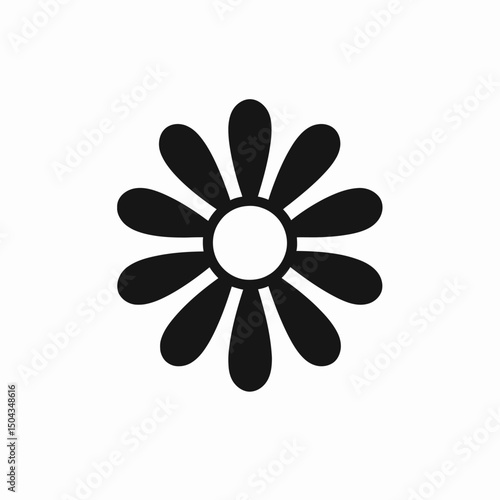 Black flower floral petals design graphic illustration blossom bloom nature plant decorative element vector