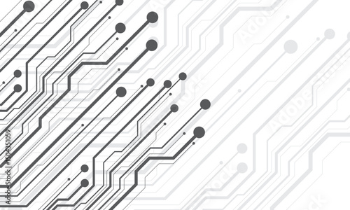 Abstract technology Black lines circuit cyber pattern on white background vector