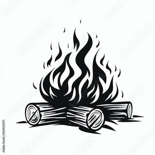 Campfire flame fire wood burning heat bonfire burn hot camping blaze danger log ember spark 