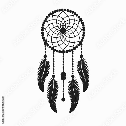 Dreamcatcher vector illustration dream catcher feathers beads design native american indian tribal art