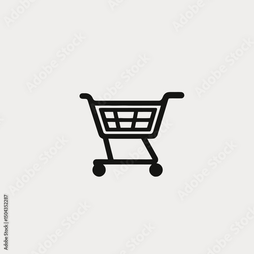 Shopping cart trolley market basket commerce retail store purchase sale buy online shop icon graphic