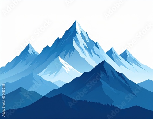 Blue Mountains Scenery Pixel Art Illustration