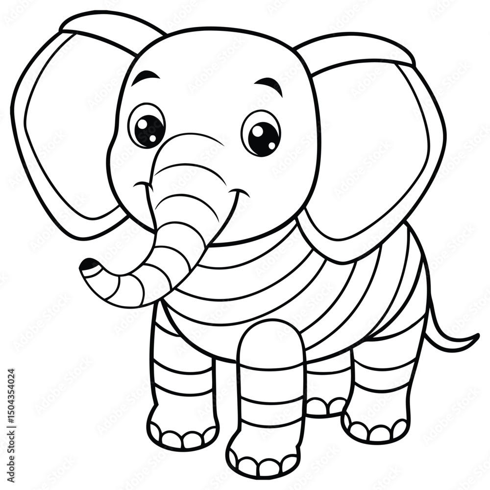 Fototapeta premium Baby elephants for coloring pages