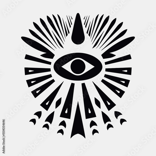 Eye symbol graphic black white vector illustration design concept art abstract modern geometric shape element