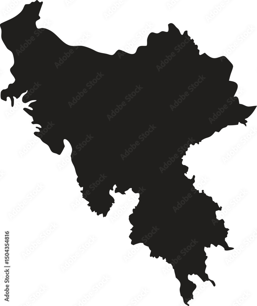 Obraz premium Bangladesh black map silhouette vector style with white background