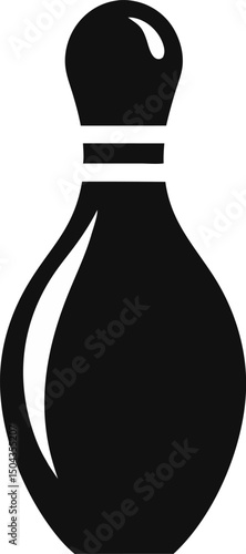 Bowling Pin Silhouette Vector Illustration 