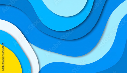 Colorful Papercut Layered Abstract Background, Fondo Abstracto de Capas Estilo Recorte de Papel, Generated Image
