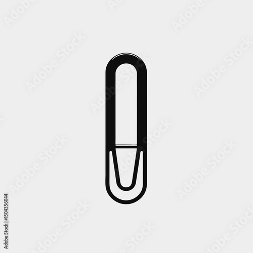 Black paperclip stationery office supply clip metal document organizer binder minimalist design close up view