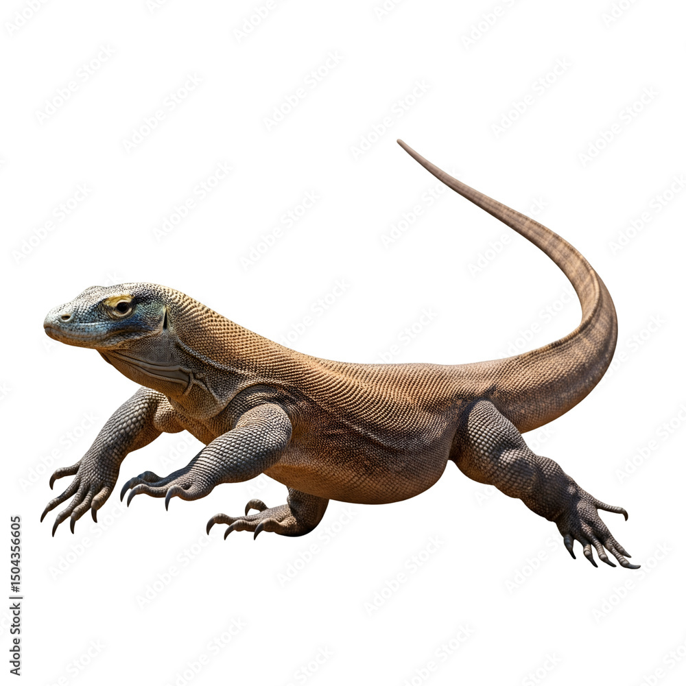 Obraz premium Komodo Dragon Isolated on a transparent background 