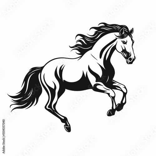 Horse equine mammal animal stallion mare equestrian racehorse thoroughbred mustang breed isolated vector art