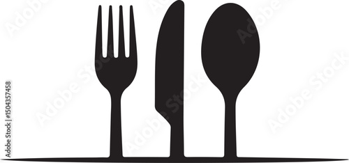 Tablespoon,Table knife,Fork And Plate Dinner Set Vector Illustration