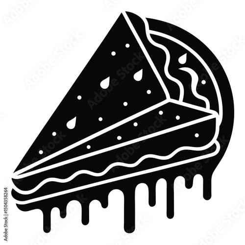 Delicious Melted Slice of Cake Sweet Treat Illustration