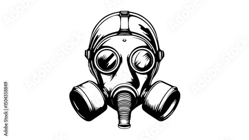 Artful representation of a gas mask highlighting themes of protection and survival in a post-apocalyptic world