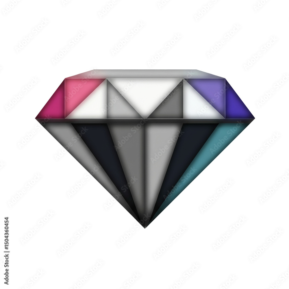 A striking diamond illustration with geometric facets and a modern color scheme, offering a unique visual element and symbolic appeal for design projects A striking diamond illustration with geometric facets and a modern color scheme, offering a unique visual element and symbolic appeal for design projects