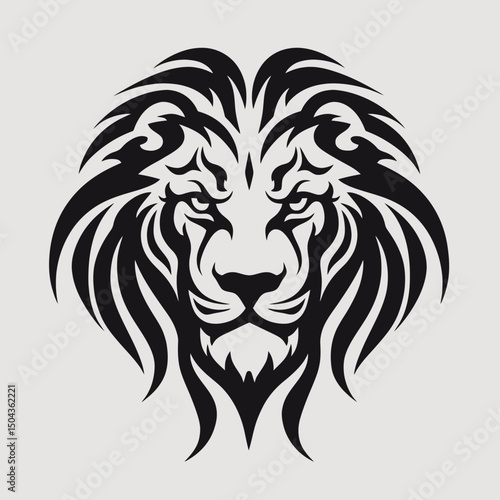 Wallpaper Mural Lion head vector illustration animal feline predator mammal wildcat king silhouette tattoo design art Torontodigital.ca