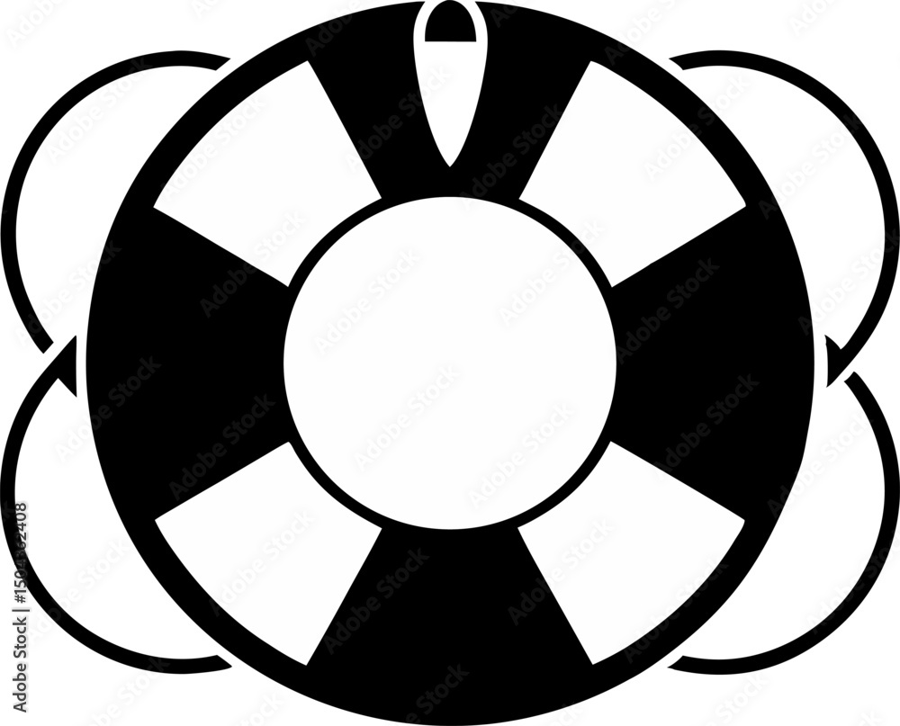 Lifebuoy Silhouette Vector Illustration Lifebuoy Silhouette Vector Illustration