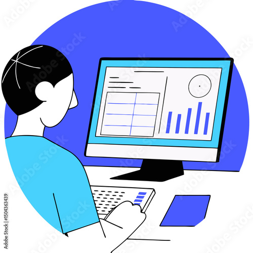 Smart assistant generating tax report, vibrant design, representing banking as a laboratory metaphor