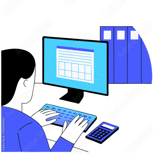 Smart assistant generating tax report, modern design, illustrating banking as a laboratory metaphor